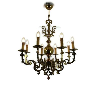 chandelier Gothic Style Vintage Bronze 8 lights Gorgeous Large