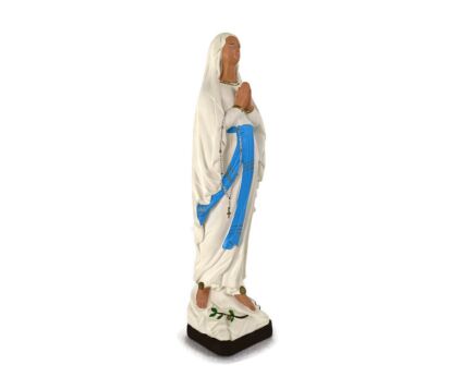 Vintage French Virgin Mary Madonna Our Lady of Lourdes Plaster Statue 