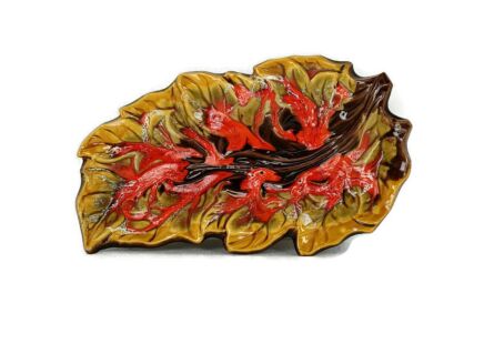 French Vallauris Serving Plate Platter Centerpiece  Polychrome Vintage Marked 