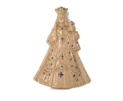 vintage ceramic wall hanging  Our Lady madonna with Infant Jesus Marked 1966