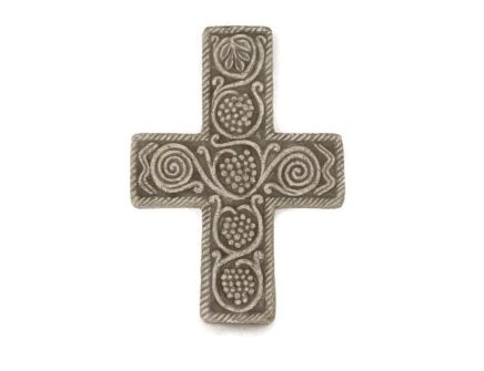 vintage hanging wall crucifix cross Stoneware, outside protection 