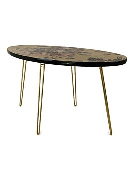 oval vintage side Wine occasional table brass funky legs Modernist 