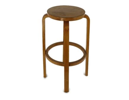 Alvar Aalto Finmar Finland Birch Wood Crutch Stool Loft Retro bentwood Bar Stool 