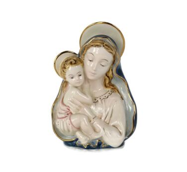Bust glazed Madonna Virgin Mary Italy Porcelain Marked Beautiful Vintage 
