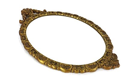 Gorgeous  Oval  Wooden Beveled glass Wall Hanging Mirror  Hollywood Regency  rococo Style 