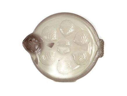 Oyster Fish Plate Germany Ceramic Waechtersbach Vintage Fish shaped 