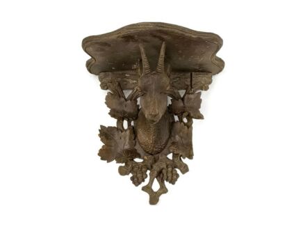 Antique hand Carved Wooden Console Wall table Small Schwarzwald Black Forest Deer
