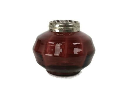 Art Deco Vase  Cranberry Glass Flower Holder Pique-fleurs Gorgeous 
