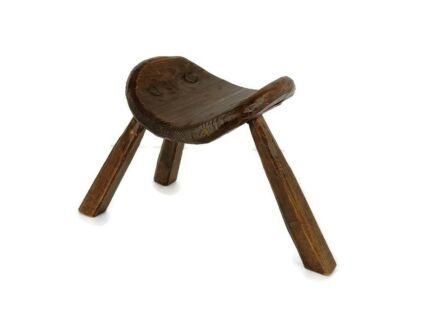 Milking stool Foot Stool Wood Saddle form Extremely rare Funky 