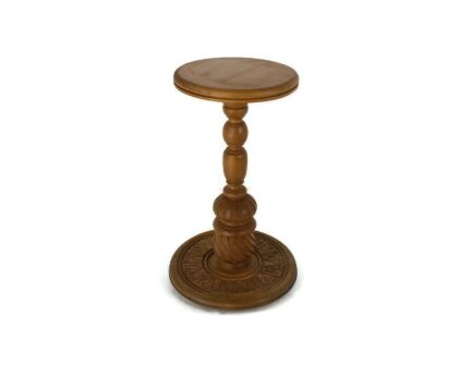 Pedestal Plant Stand, vintage, hand carved wood, ornate side table wine table farmhouse style