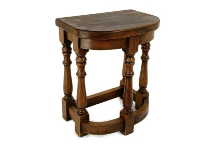 Small Half Moon Vintage Console Table Hallway Side table Wood 60s
