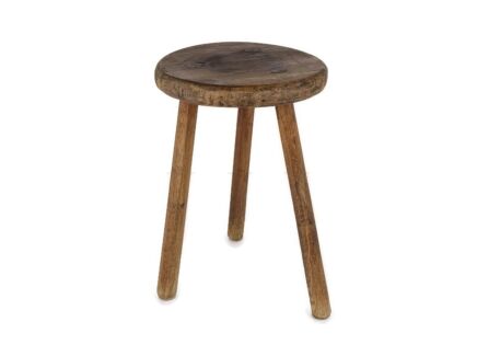 Antique Hand Carved wood Milking Stool Pedestal Table Pedestal Barn Style Funky Tall 