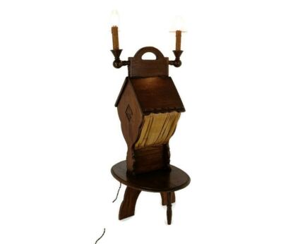 Standing cabinet Sewing Spinning Quilting wooden Cabinet, fabric candle holders antique Rare