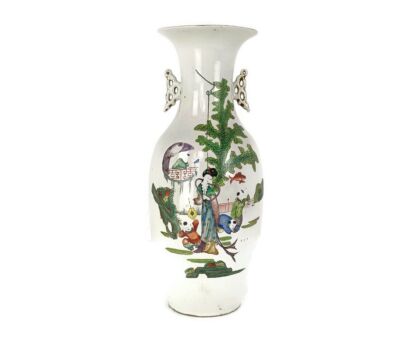 Chinese Vase hand Painted Landscape Fish Antique XL Impressive