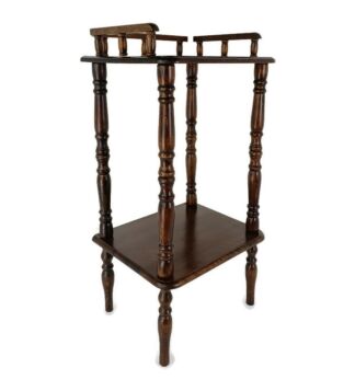 Pedestal Side Table Plant Bonsai Stand Italy Wood Vintage Etagère Display cabinet