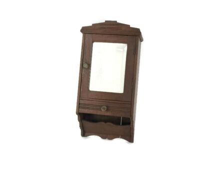 Antique medicine Apothecary Bathroom Cabinet, letter box, beveled glass, letter box barn style gorgeous