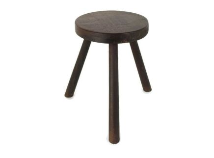 Antique Hand Carved wood Milking Stool Pedestal Table Pedestal Barn Style Countryhouse