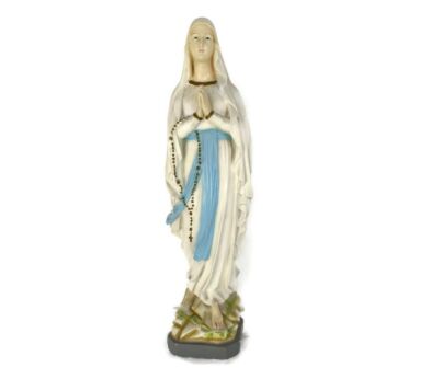 XL Virgin Mary Madonna Our Lady of Lourdes Plaster Statue Chapel Monastery French  