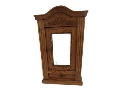 Antique Medicine Apothecary Pharmacy Kitchen Bathroom Cabinet carved Wood Gorgeous 