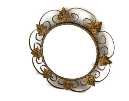 Retro Modernist Starburst Sunburst Brass Wall Mirror Mid Century Modernist Funky