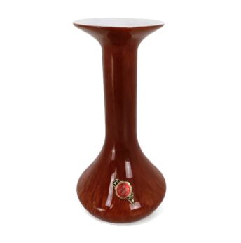 Italian Vintage Mid Century  Cased Opaline Art Glass Vase  Florence Empoli Hand Blown Glass