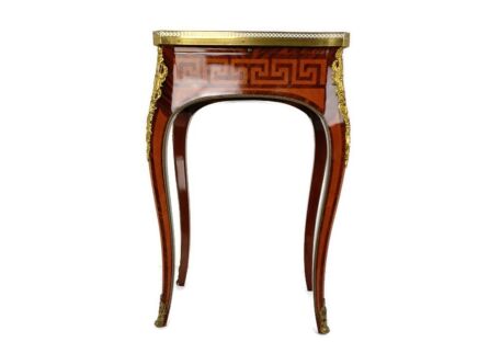 Italian Table Inlay Brass trims Vintage Louis XV style Wood Stunning marquetry eye catcher 