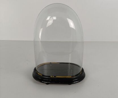 Antique Victorian Oval Hand Blown Glass Globe Dome Doll Clock 12.59" H 9.17"W