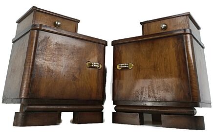 Pair Antique Art Deco Nightstands End tables Dresser 20s 30s Vanity Cabinets  Wood  Cabinets  