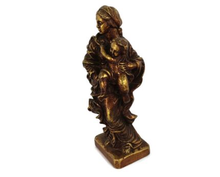 Virgin Mary Our Lady Madonna plaster  Statue  Gold Colored Infant Child Rafael style Gorgeous  
