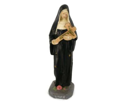 Small HTF Statue St Saint Rita of Cascia Plaster Patroness Impossible Causes Bees 
