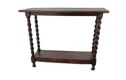 Gorgeous antique Hallway Table Ornate Hand carved wood Barley twist side table 