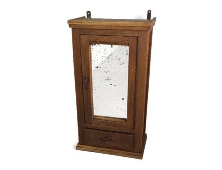 Antique Medicine Apothecary Cabinet Barn Style Ornate Carved Wood Kitchen Bathroom 