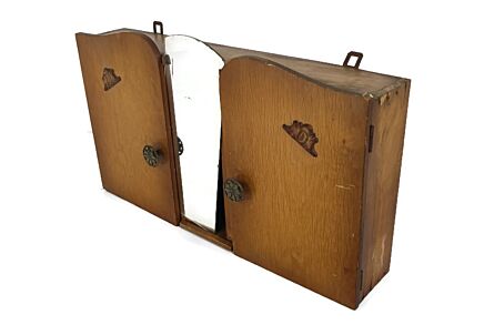 Antique art Deco Double Medicine Apothecary Bathroom cabinet wall hanging 