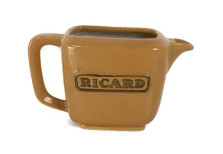 Brown Ricard Pitcher  Ceramic France French Authentic Apero Pastis Rare  Decanter