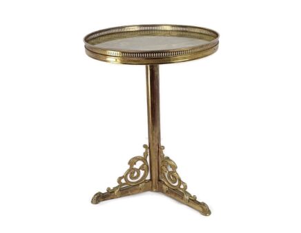 Side Table Ornate brass Faux Marble Round Occasional Wine Vintage beautiful 