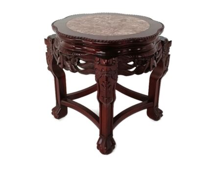 Hand Carved Wooden Chinese Marble Top Hall Console Table Pedestal Bonsai Stand gorgeous 