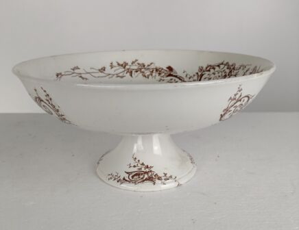 Antique Serving Bowl Centerpiece France Keller & Guerin Joinville Luneville earthenware