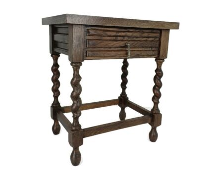 Barley Twist Wooden   Side Table Desk Barn Country Style Mid Century Stunning rare Large