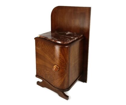 Antique Nightstand End table Dresser Vanity Cabinet  Art Deco Nouvau Marble Top HTF 