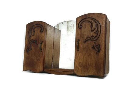 Double Apothecary Bathroom Medicine Kitchen Bathroom Cabinet Wood Art deco Country style