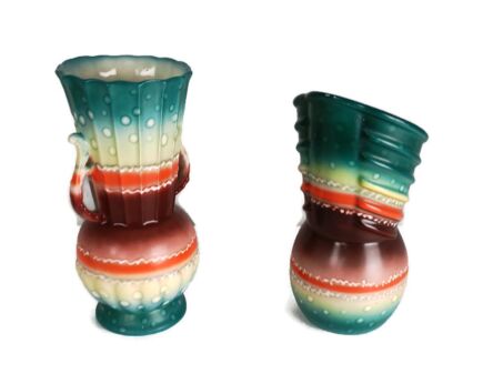 Gustave Bilh Czechoslovakia Art Deco Antique Jug and vase hand painted 