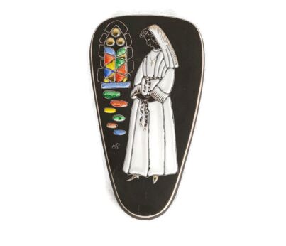 Ruscha Ceramic wall art  nun decor, West-German pottery, wall tile HTF Gorgeous