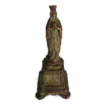 small miniature Madonna Virgin Mary Spelter Christianity