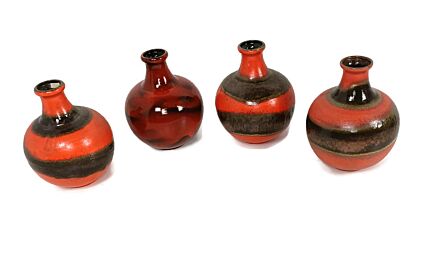 Vintage Vase Steuler West Germany Pottery Faience Fat Lava Glazed 60s, Funky 