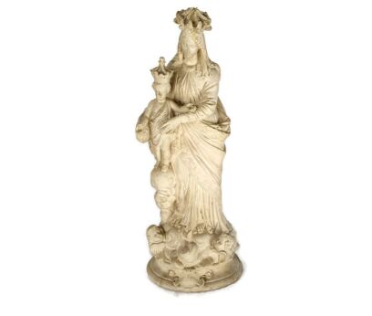 Large beautiful Statue Our Lady of Victory Victoire France Plaster Infant Jesus Angels