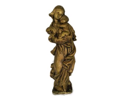 Statue Virgin mary Infant jesus Our lady Madonna Plaster Tenderness Mother Child Vintage