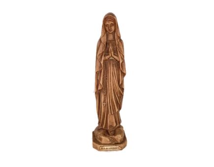 sweet statue Virgin mary Our Lady of Lourdes France Resin Vintage Folded hands