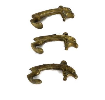 set of 3 trims Gothic Dragon Feet Brass antique Small reclaimed Architectural 