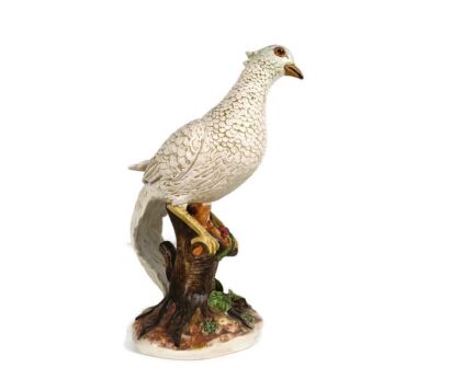 Capodimonte Large Figurine Statue Phaesent Bird   Italy Gorgeous  Vintage
