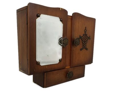 Antique Art Deco Cabinet Mirror  Kitchen Medicine Apothecary Bathroom wall hanging